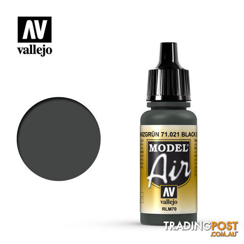 VALLEJO MODEL AIR ACRYLIC PAINT BLACK GREEN 71021 - VALLEJO