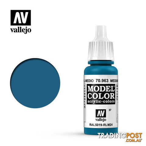 VALLEJO MODEL COLOR MEDIUM BLUE 17ML AV70963 - VALLEJO