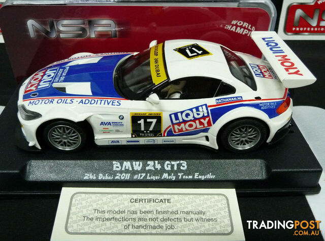 NSR 1:32 0001AW BMW Z4 GT3 E89 Liqui Moly 24h Dubai 2011 slot car also suits  scalextric/carrera - NSR - Does not apply