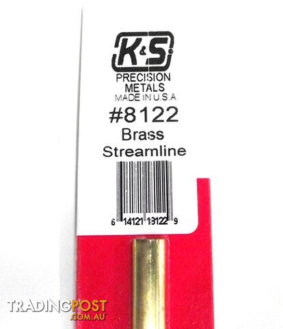 K&S METAL #8122 SMALL BRASS STEAMLINE TUBE 1PC - K & S METALS