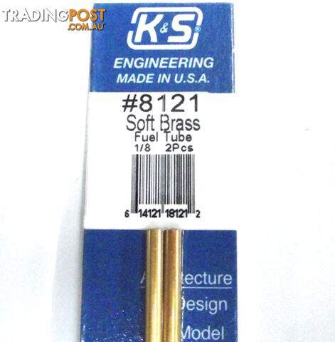 K&S METAL #8121 1/8' OD SOFT BRASS TUBE 2PCS - K & S METALS