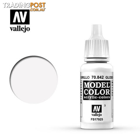 VALLEJO MODEL COLOR GLOSS WHITE 17ML AV70842 - VALLEJO