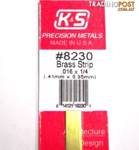 K&S METAL #8230 .016 X 1/4' BRASS STRIP 1PC - K & S METALS