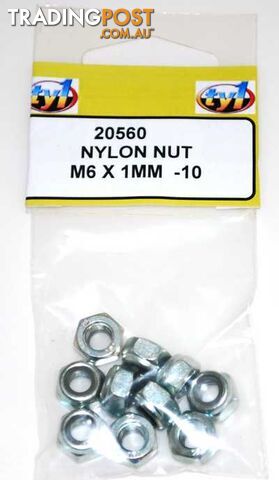 TY1 NYLON NUT M6 X 1MM - 10