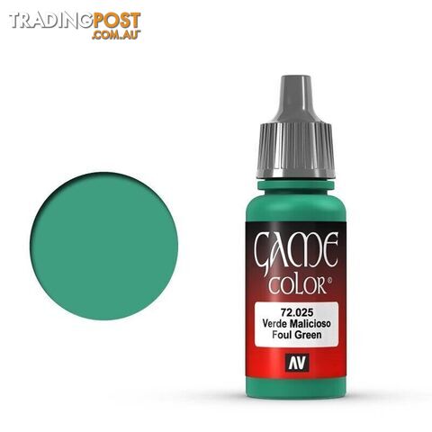 VALLEJO GAME 72025 Color Foul Green 17ml Acrylic Paint