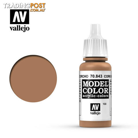 VALLEJO MODEL COLOR CORK BROWN 17ML AV70843 - VALLEJO