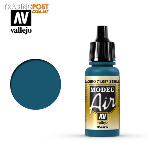 VALLEJO MODEL AIR ACRYLIC PAINT STEEL BLUE 71087 - VALLEJO
