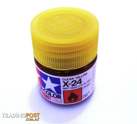 X-24 TAMIYA ACRYLIC PAINT CLEAR YELLOW (gloss) - TAMIYA PAINTS & Accessories