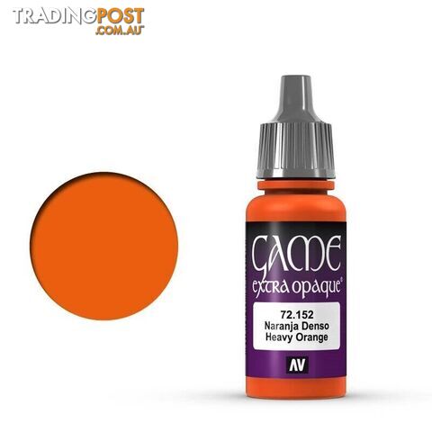 VALLEJO GAME 72152 Color Extra Opaque Heavy Orange 17ml Acrylic Paint