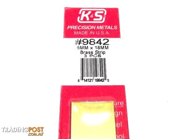 K&S METAL #9842 BRASS STRIP .5X18X300MM 3PCS - K & S METALS
