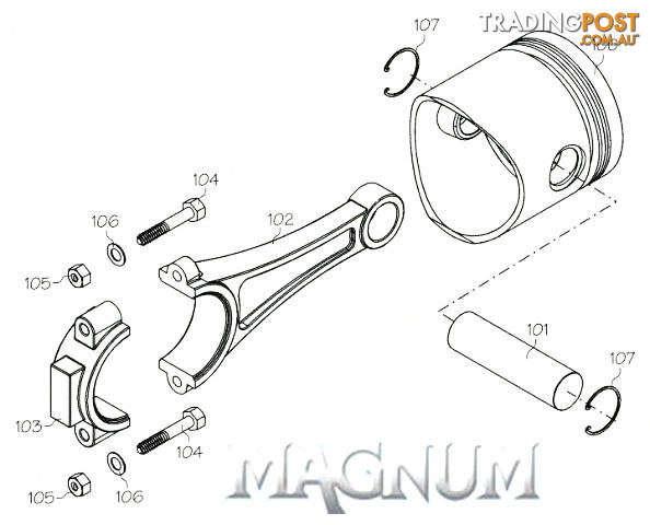 120214R (MAGNUM ENGINE PART) PISTON & PIN XL120