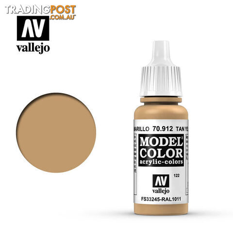 VALLEJO MODEL COLOR TAN YELLOW 17ML AV70912 - VALLEJO