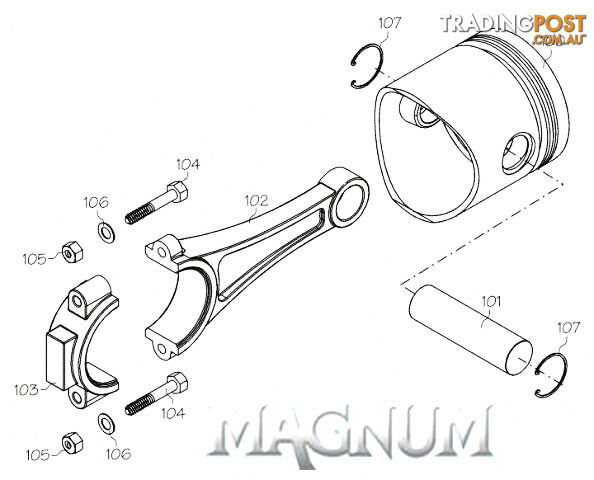 108203 (MAGNUM ENGINE PART) PISTON CYLINDER XL108