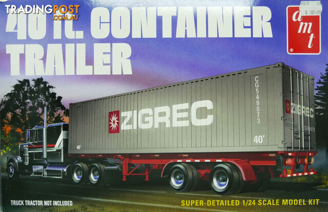 AMT 40FT. CONTAINER TRAILER SUPER DETAILED 1:24 SCALE PLASTIC MODEL KIT