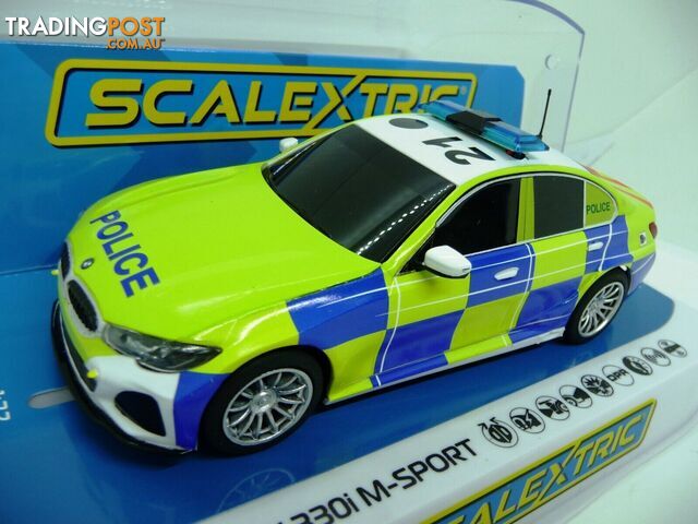 Scalextric C4165 BMW 330i M Sport Police Edition slot car also suits Carrera -...