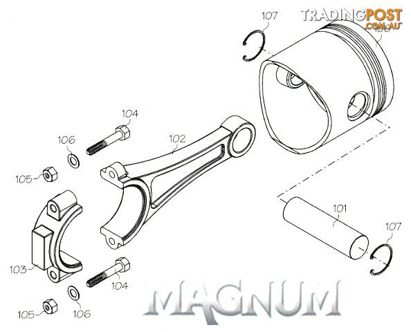12204 (MAGNUM ENGINE PART) CONNECTING ROD ASSY XL15A/X