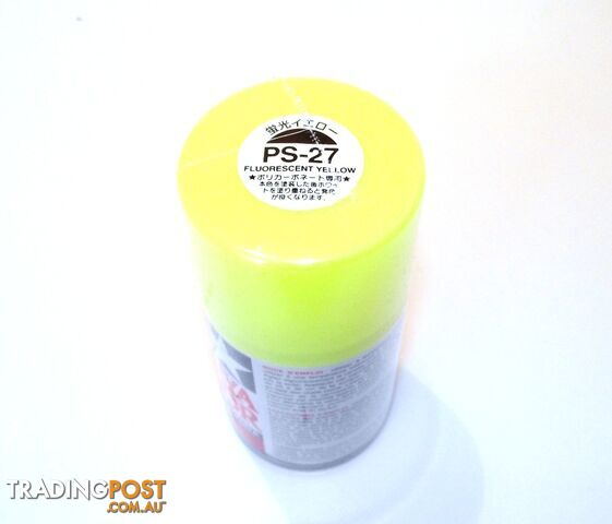 PS-27 TAMIYA POLYCARBONATE SPRAY PAINT FLURO YELLOW - TAMIYA PAINTS &...
