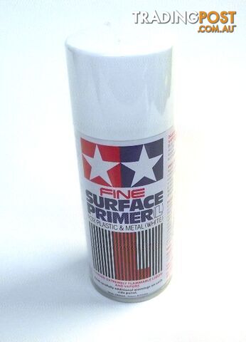 87044 TAMIYA SURFACE PRIMER FOR PLASTIC & METAL (L) WHITE 180ml - TAMIYA PAINTS...