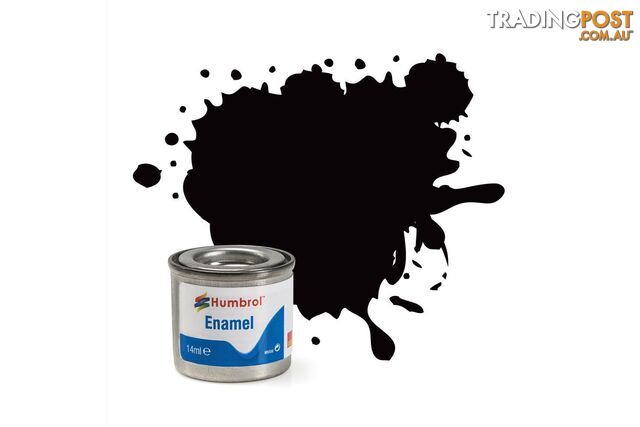 85   HUMBROL ENAMEL PAINT COAL BLACK SATIN - HUMBROL