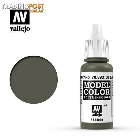 VALLEJO MODEL COLOR US DARK GREEN 17ML AV70893 - VALLEJO