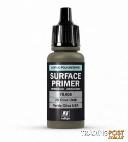VALLEJO ACRYLIC POLYURETHANE - PRIMER US OLIVE DRAB 70608 - VALLEJO