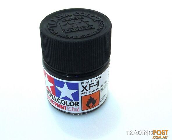 XF-1   TAMIYA ACRYLIC PAINT FLAT BLACK - TAMIYA PAINTS &amp; Accessories