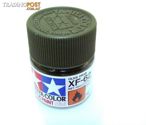 XF-62 TAMIYA ACRYLIC PAINT FLAT OLIVE DRAB - TAMIYA PAINTS & Accessories