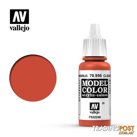 VALLEJO MODEL COLOR CLEAR ORANGE 17ML AV70956 - VALLEJO