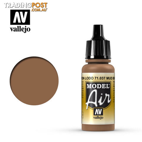 VALLEJO MODEL AIR ACRYLIC PAINT MUD BROWN 71037 - VALLEJO