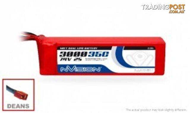 NVISION LiPo 3000mAh 2S 7.4V 35C (Deans plug) 1838 - NVISION NVO