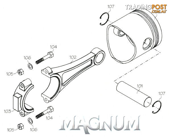 40213 (MAGNUM ENGINE PART) PISTON PIN & RETAINER