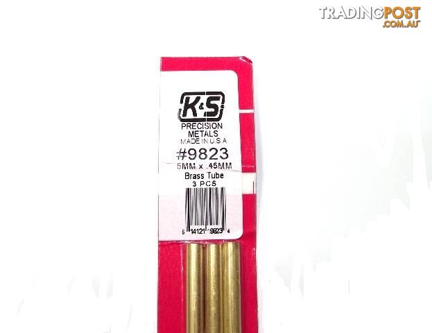 K&S METAL #9823 BRASS ROUND TUBE 5X300MM 3PCS - K & S METALS