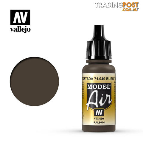 VALLEJO MODEL AIR ACRYLIC PAINT BURNT UMBER 71040 - VALLEJO