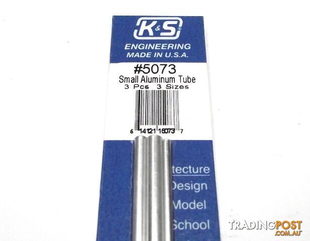 K&S METAL #5073 ALUMINIUM TUBE 3/32-1/8-5/32 X12' - K &amp; S METALS