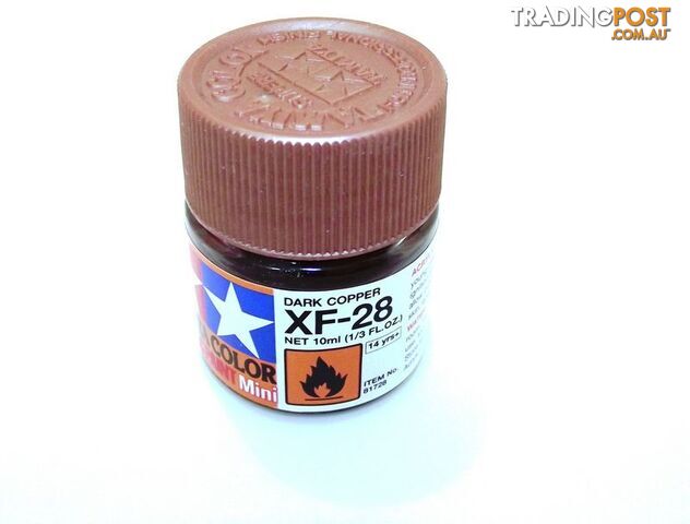 XF-28 TAMIYA ACRYLIC PAINT FLAT DARK COPPER - TAMIYA PAINTS & Accessories