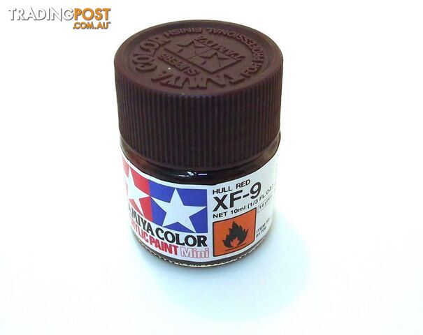 XF-9 TAMIYA ACRYLIC PAINT FLAT HULL RED - TAMIYA PAINTS & Accessories