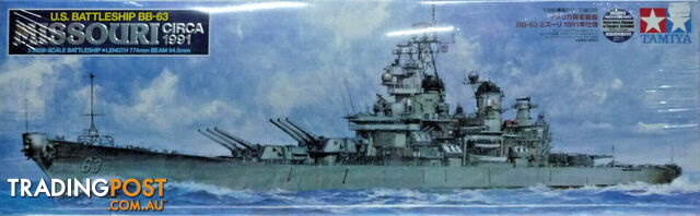 TAMIYA 1/350 U.S. BATTLESHIP BB63 MISSOURI CIRCA 91 PRECISION PLASTIC MODEL KIT