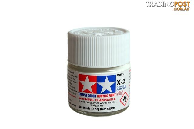 X-2 TAMIYA ACRYLIC PAINT WHITE (gloss) - TAMIYA PAINTS &amp; Accessories