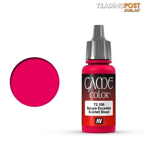 VALLEJO GAME 72106 Color Scarlett Blood 17ml Acrylic Paint