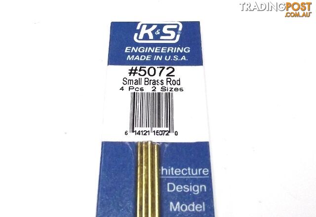 K&S METAL #5072 BRASS ROD 1/16+3/64 12' 2EACH - K & S METALS
