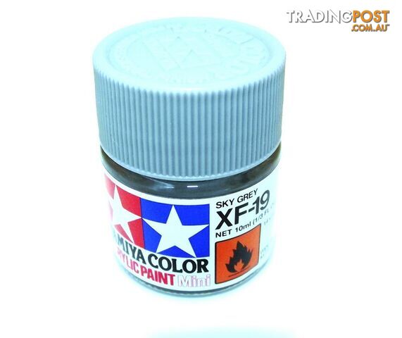 XF-19   TAMIYA ACRYLIC PAINT FLAT SKY GREY - TAMIYA PAINTS &amp; Accessories