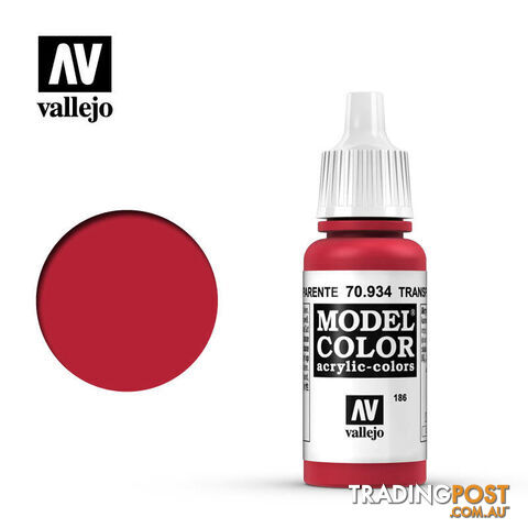 VALLEJO MODEL COLOR TRANSPARENT RED AV70934 - VALLEJO