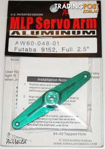 AIR WILD ALUMINIUM SERVO ARM FULL 2.5' SUIT 9152 FUTABA SERVO - AIR WILD