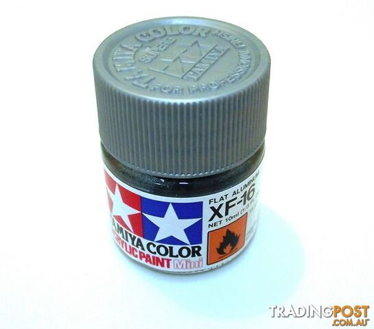 XF-16   TAMIYA ACRYLIC PAINT FLAT ALUMINIUM - TAMIYA PAINTS &amp; Accessories