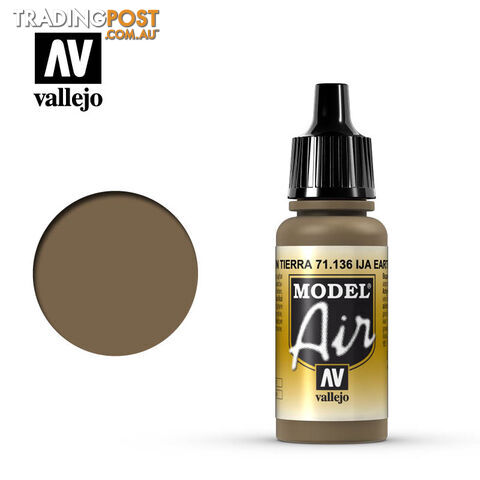 VALLEJO MODEL AIR ACRYLIC PAINT EARTH BROWN 71136 - VALLEJO