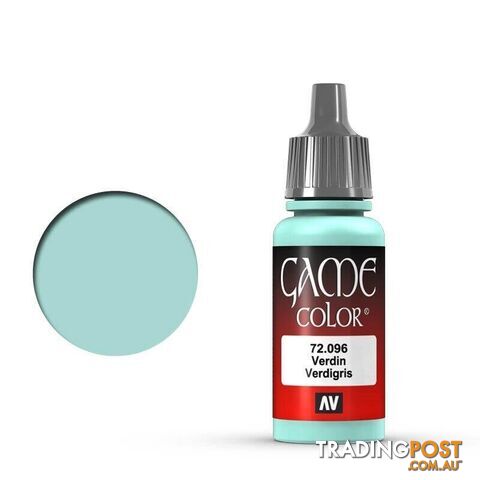 VALLEJO GAME 72096 Color Verdigris Glaze 17ml Acrylic Paint