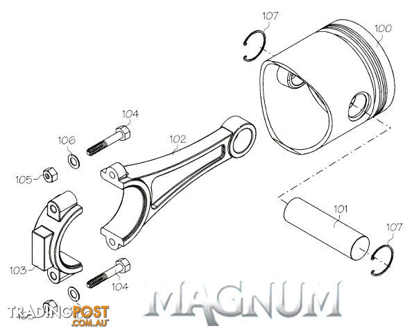 91601X (MAGNUM ENGINE PART) MUFFLER ASSY. XL91/108