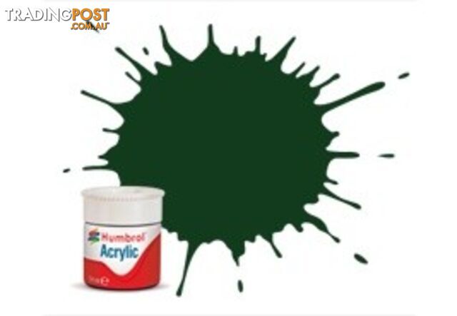 3 HUMBROL ACRYLIC PAINT BRUNSWICK GREEN GLOSS 14ml - HUMBROL