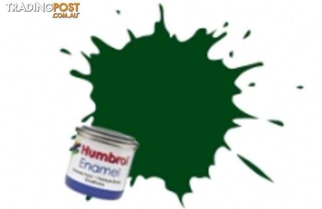195 HUMBROL ENAMEL PAINT DARK GREEN SATIN - HUMBROL