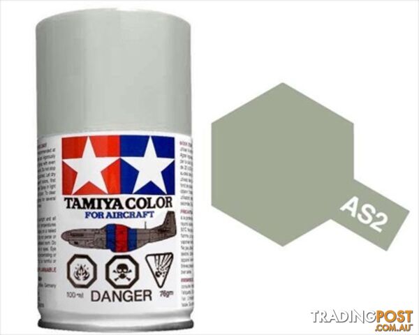 AS-2 TAMIYA ACRYLIC SPRAY PAINT 100ml (Aircraft) LIGHT GRAY - TAMIYA PAINTS &amp; Accessories